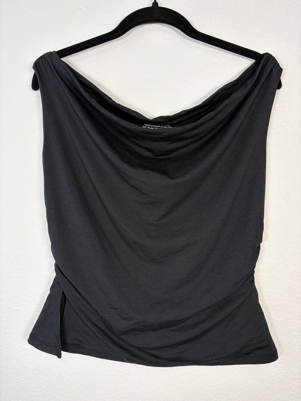 Abercrombie & Fitch Black A&F Modal Blend Wide Neck Off The Shoulder Top